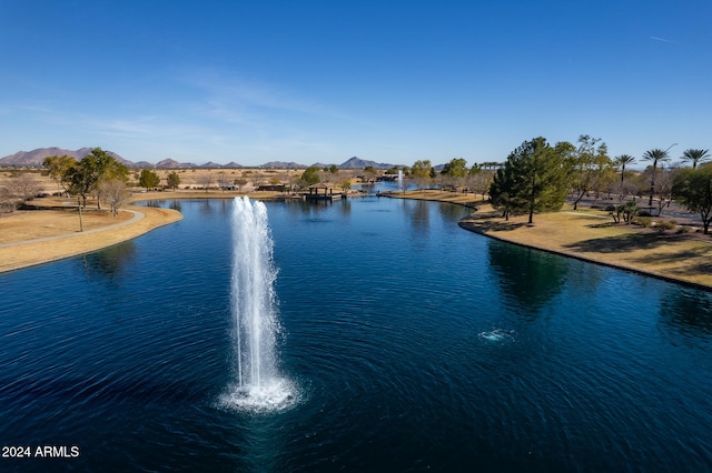 property view of water featuring a mountain view