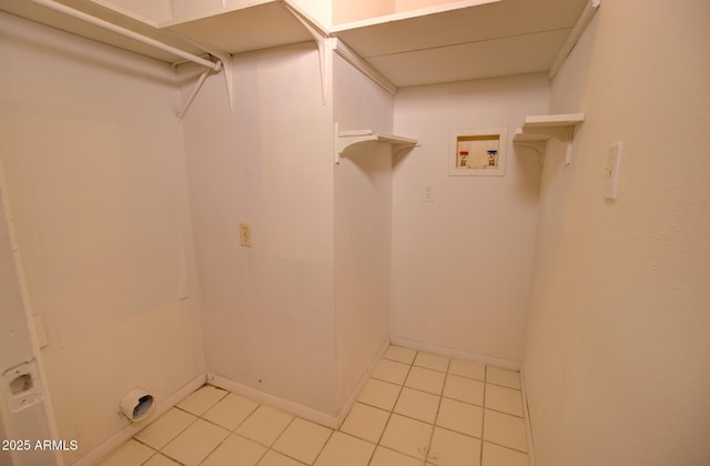 laundry room with hookup for a washing machine, laundry area, hookup for an electric dryer, and baseboards