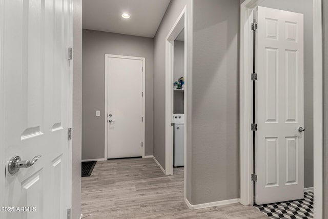 hallway featuring light hardwood / wood-style flooring