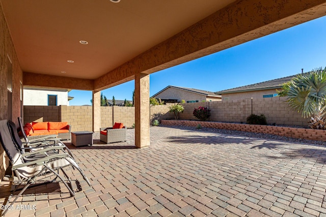 view of patio with outdoor lounge area