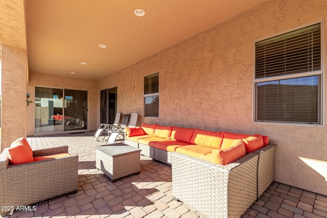 view of patio / terrace featuring an outdoor hangout area