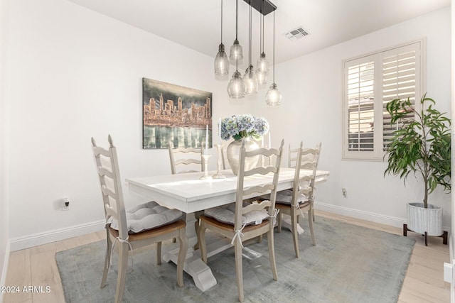 dining area featuring light hardwood / wood-style flooring