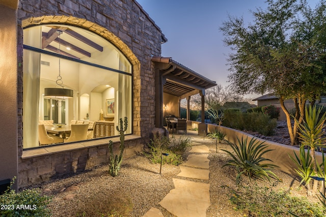 exterior space with a patio