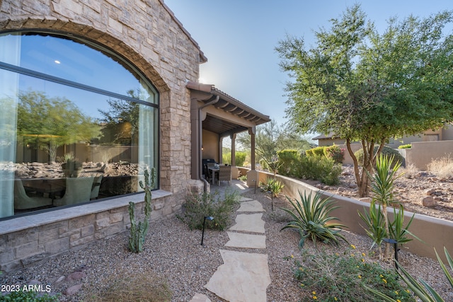 view of yard with a patio area