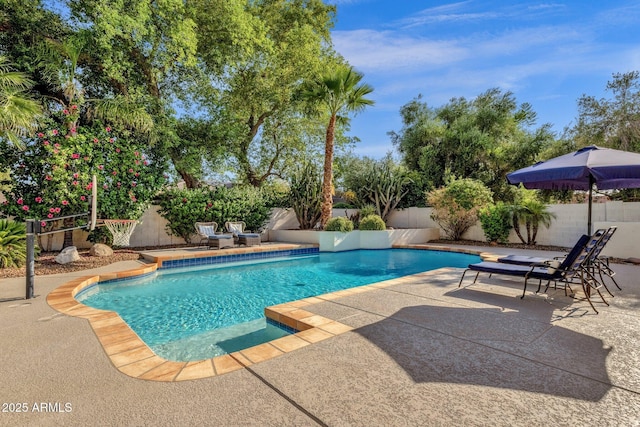 9821 E Windrose Dr, Scottsdale, AZ 85260 - view of swimming pool with a patio area and a fenced backyard