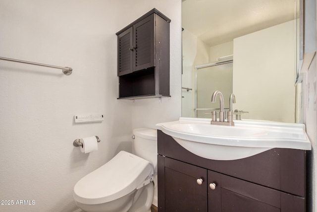6621 S Coral Gable Dr, Chandler, AZ 85249 - bathroom with vanity, toilet, and a shower with door