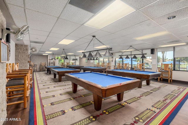 6621 S Coral Gable Dr, Chandler, AZ 85249 - recreation room featuring billiards table, a drop ceiling, and baseboards
