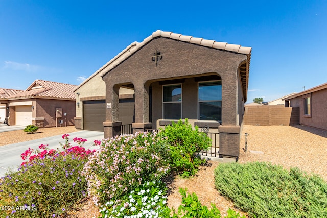 view of front of home featuring a garage