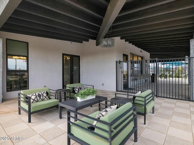 view of patio featuring outdoor lounge area