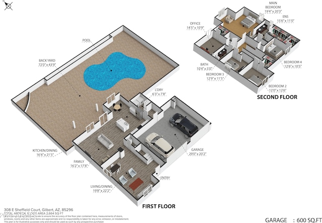 308 E Sheffield Ct, Gilbert, AZ 85296 - view of room layout