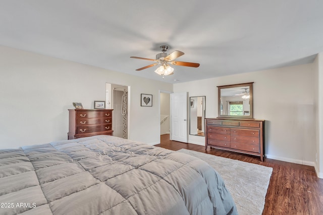 308 E Sheffield Ct, Gilbert, AZ 85296 - bedroom featuring dark wood finished floors and ceiling fan