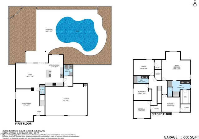 308 E Sheffield Ct, Gilbert, AZ 85296 - view of property floor plan