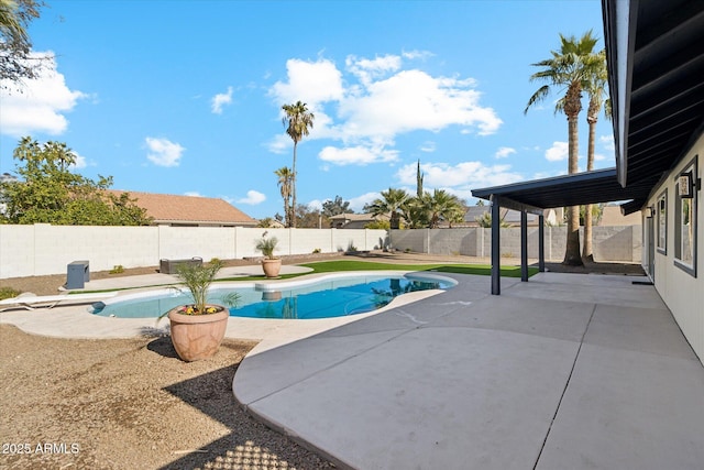 view of pool featuring a patio