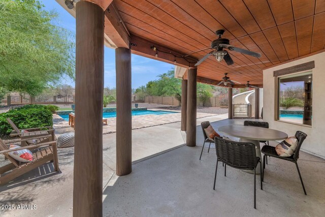 3611 E Ahwatukee Dr, Phoenix, AZ 85044 - view of patio / terrace with a ceiling fan and outdoor dining space