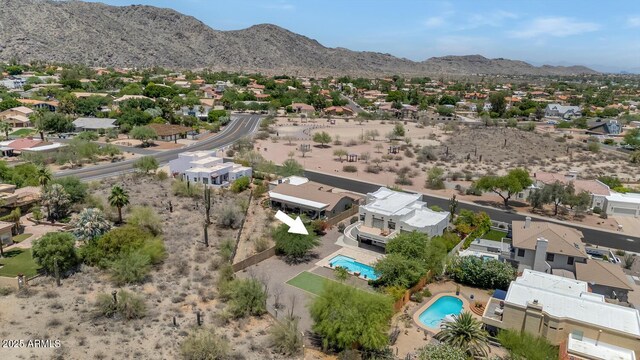 3611 E Ahwatukee Dr, Phoenix, AZ 85044 - aerial view of residential area with a mountainous background and a pool area