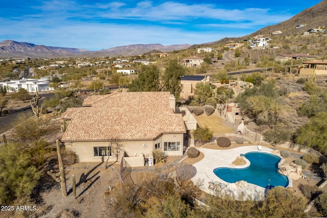 aerial view featuring a mountain view