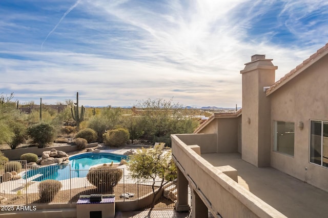 36039 N 58th St, Cave Creek, AZ 85331 - view of swimming pool featuring a patio, fence, and a fenced in pool