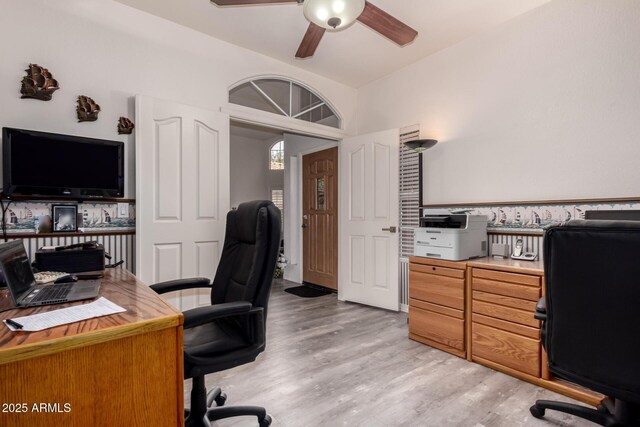 7460 E Kiowa Ave, Mesa, AZ 85209 - office featuring ceiling fan and light wood-type flooring