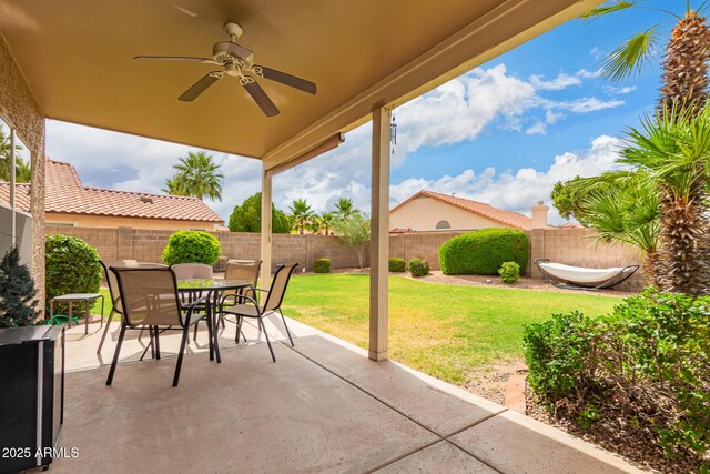 7460 E Kiowa Ave, Mesa, AZ 85209 - view of patio featuring outdoor dining space and a ceiling fan