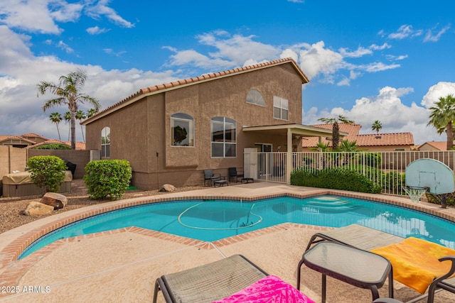 7460 E Kiowa Ave, Mesa, AZ 85209 - view of swimming pool featuring a patio and a fenced backyard