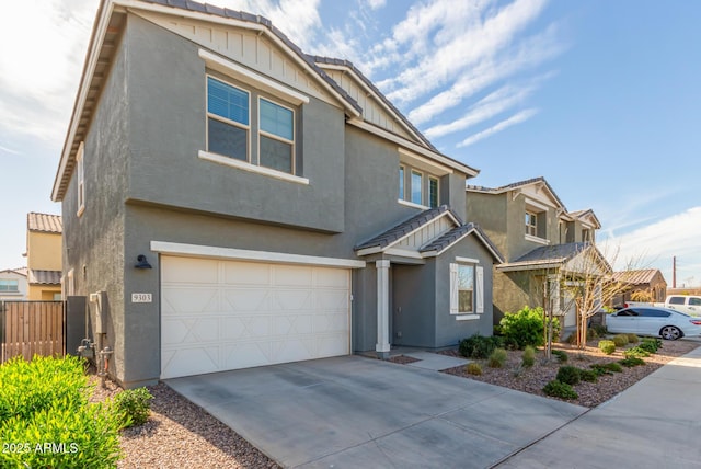 view of front of home with a garage