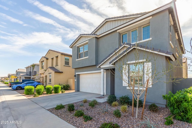 view of front of home with a garage