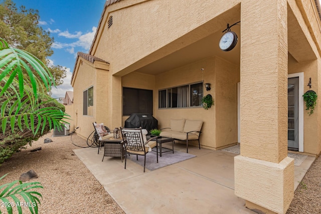 view of patio featuring an outdoor hangout area