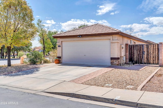 exterior space featuring a garage