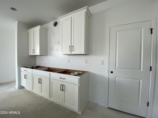 kitchen with white cabinetry