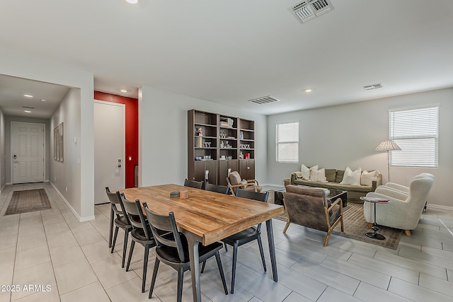 9352 E Saturn Ave, Mesa, AZ 85212 - dining room featuring baseboards, recessed lighting, and light tile patterned flooring