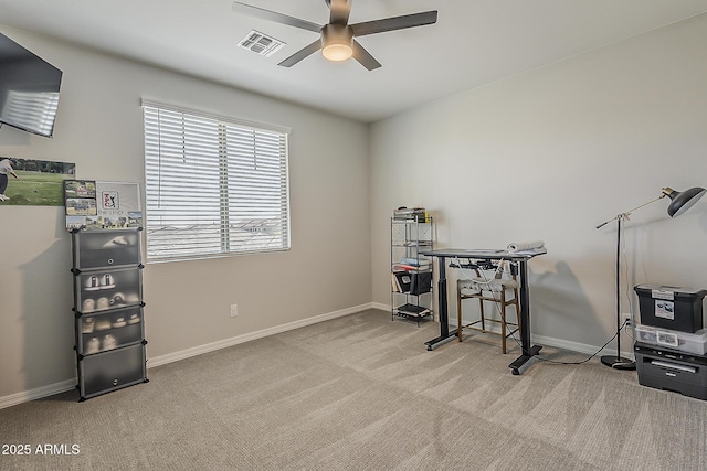 9352 E Saturn Ave, Mesa, AZ 85212 - miscellaneous room with ceiling fan, carpet, and baseboards