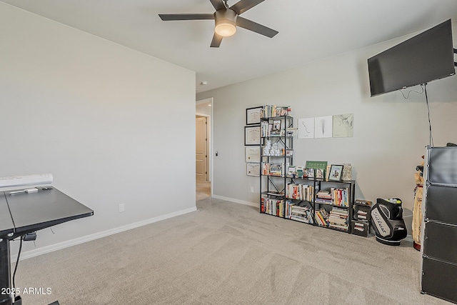 9352 E Saturn Ave, Mesa, AZ 85212 - misc room with ceiling fan, carpet floors, and baseboards