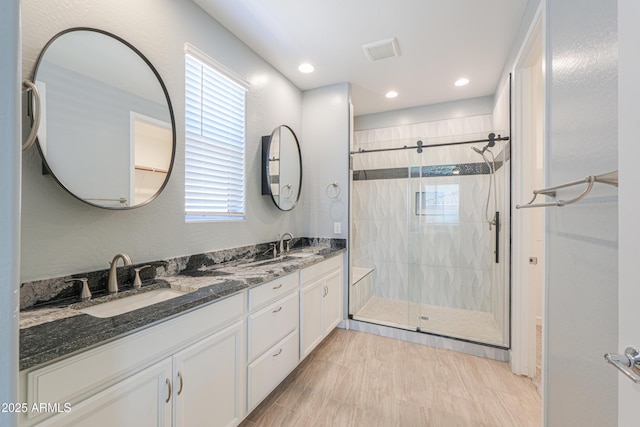 2929 E Mohave Ln, Apache Junction, AZ 85119 - full bath with a stall shower, double vanity, and recessed lighting