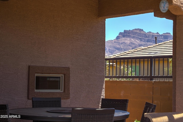 2929 E Mohave Ln, Apache Junction, AZ 85119 - view of patio / terrace with a mountain view and outdoor dining space