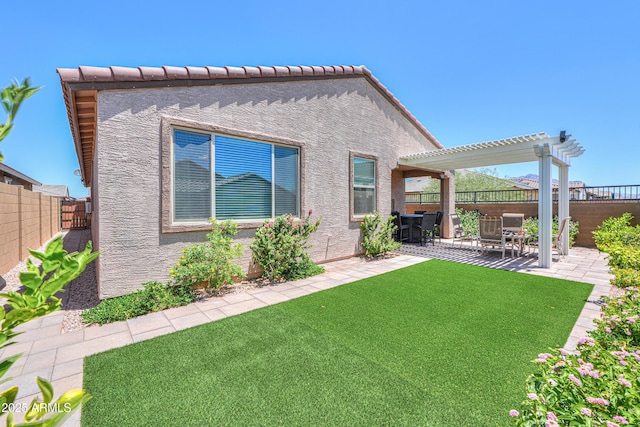 2929 E Mohave Ln, Apache Junction, AZ 85119 - fenced backyard with a pergola and a patio