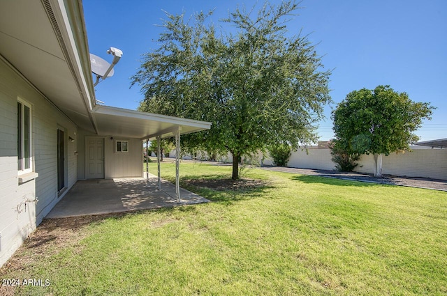 view of yard featuring a patio