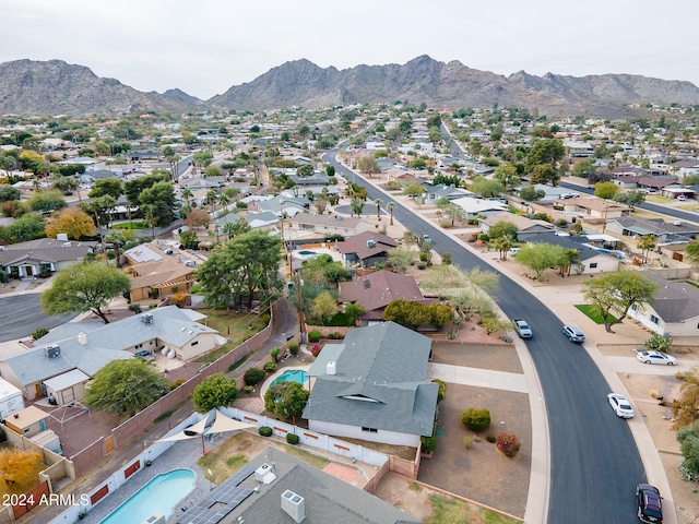 aerial view with a mountain view