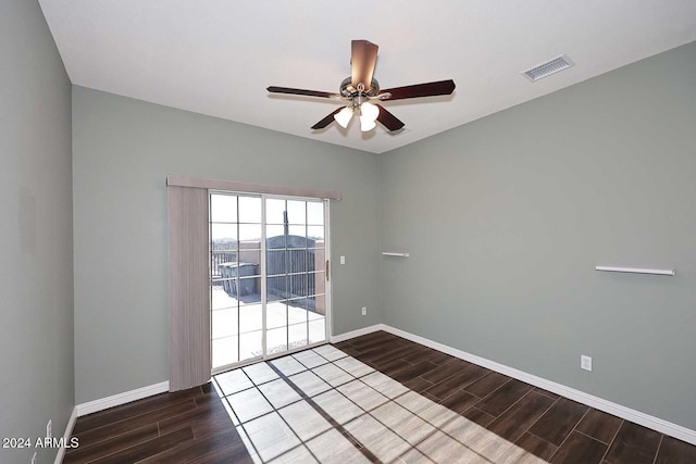 unfurnished room featuring ceiling fan