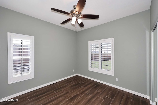 empty room featuring ceiling fan