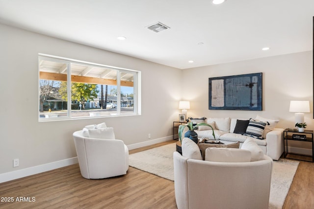 living room featuring hardwood / wood-style floors