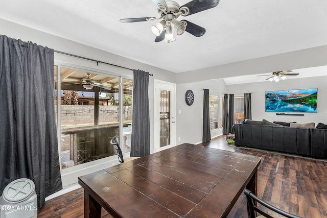 3608 W Harrison St, Chandler, AZ 85226 - dining space featuring a ceiling fan and hardwood / wood-style floors