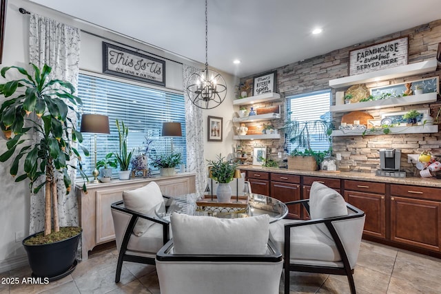 20125 E Via Del Rancho, Queen Creek, AZ 85142 - dining space with a notable chandelier and recessed lighting