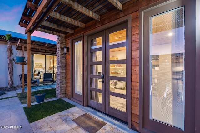 20125 E Via Del Rancho, Queen Creek, AZ 85142 - doorway to property featuring french doors and a patio