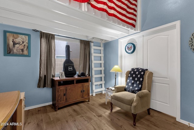 sitting room featuring hardwood / wood-style floors