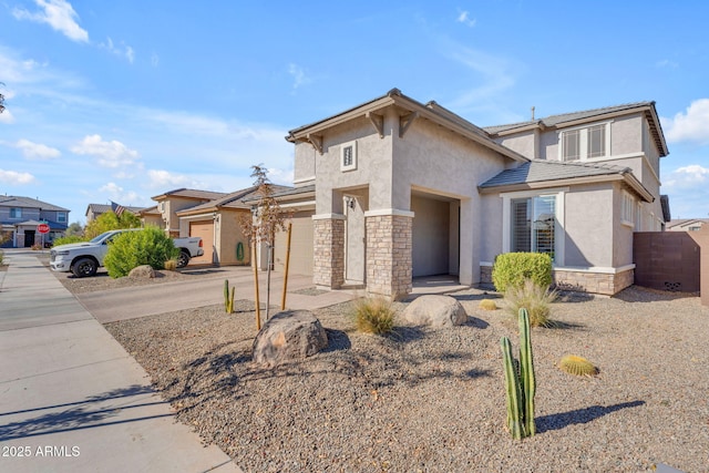 view of front of home with a garage