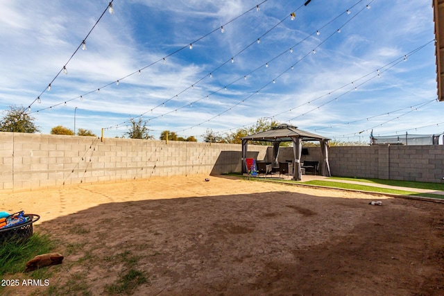 view of yard featuring a gazebo