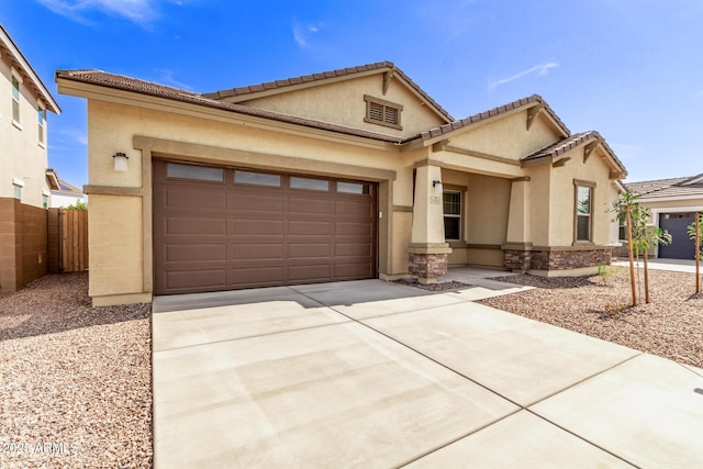 view of front facade with a garage