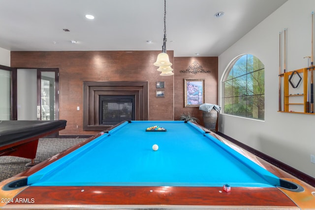 playroom with pool table