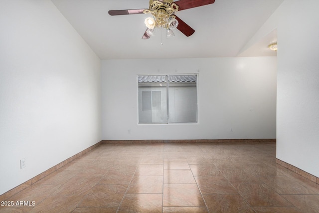 spare room with ceiling fan