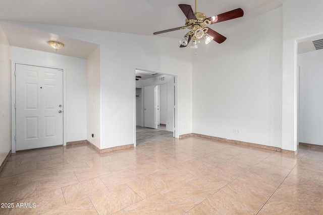 empty room featuring ceiling fan